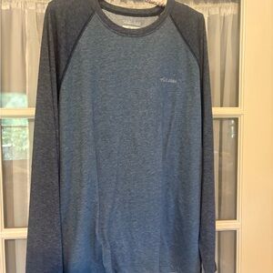 2 Columbia Men's Navy Heather and Green Heather Long Sleeve shirts Tees size Lrg